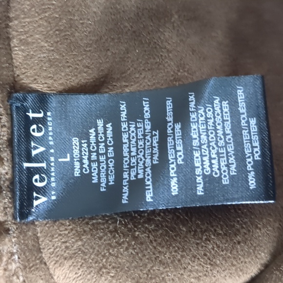 VELVET by Graham and Spencer* reversible ALBANY faux suede Sherpa jacket size L - Picture 10 of 17